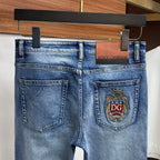 Crest Crown Embroidery Slim Denim E260936