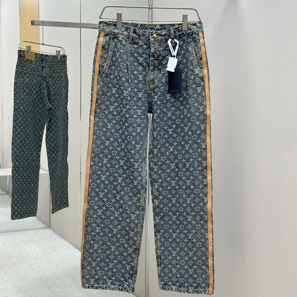 Vintage Blue Full Monogram Straight Jeans C261043