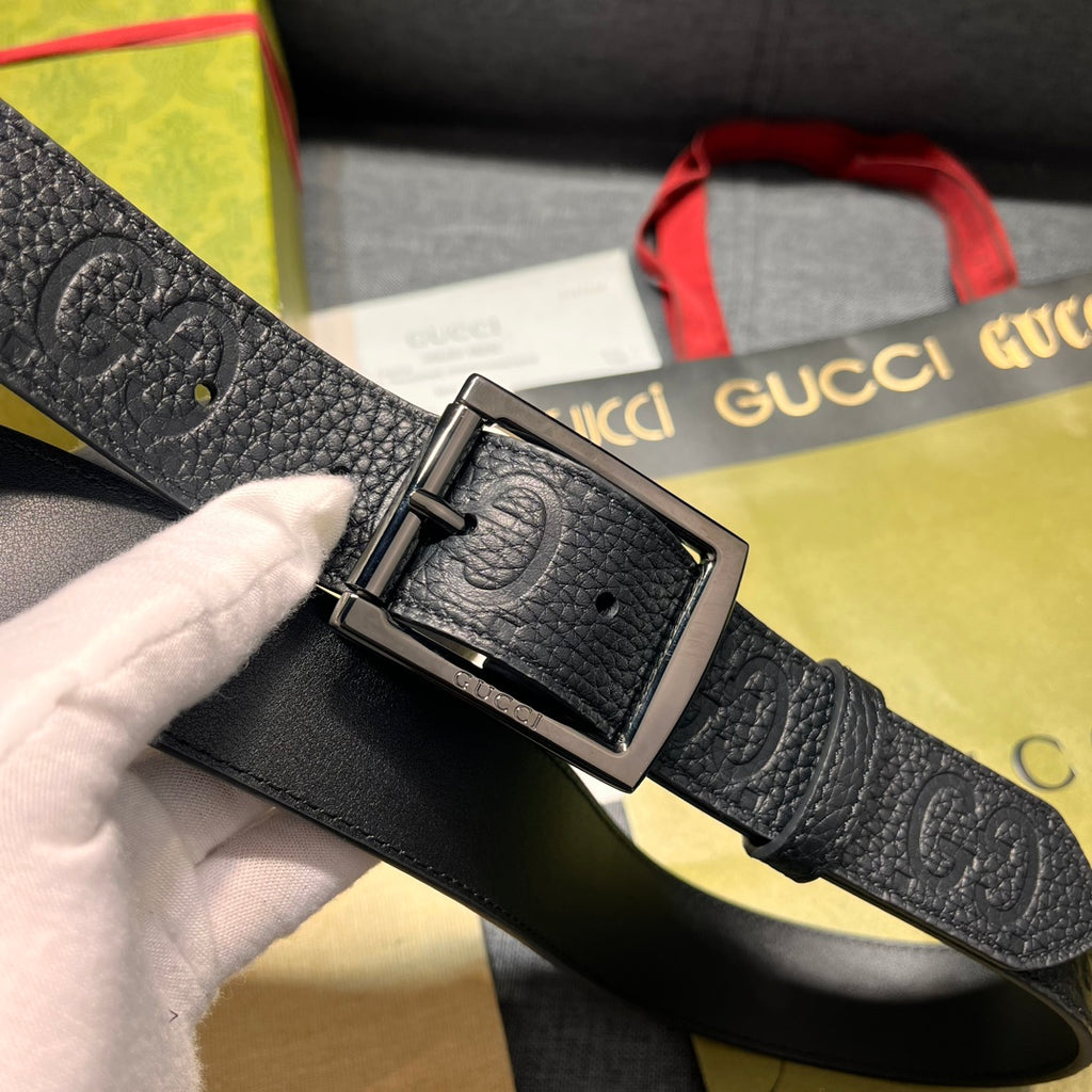 Dual Logo Embossed Pin Buckle Belt E020801