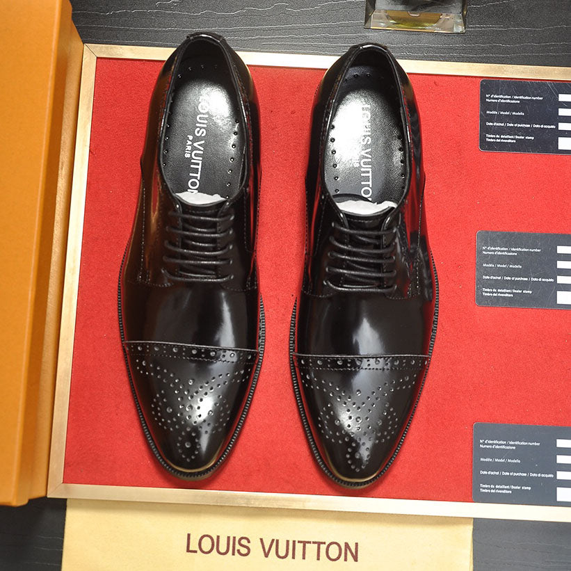 Men's Patina Brogue Cap-Toe Lace-Up Oxford Dress Shoes NE190111