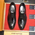 Men's Patina Brogue Cap-Toe Lace-Up Oxford Dress Shoes NE190111