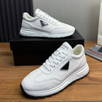 Calfskin Triangle Badge Lace-Up Sneaker S283439
