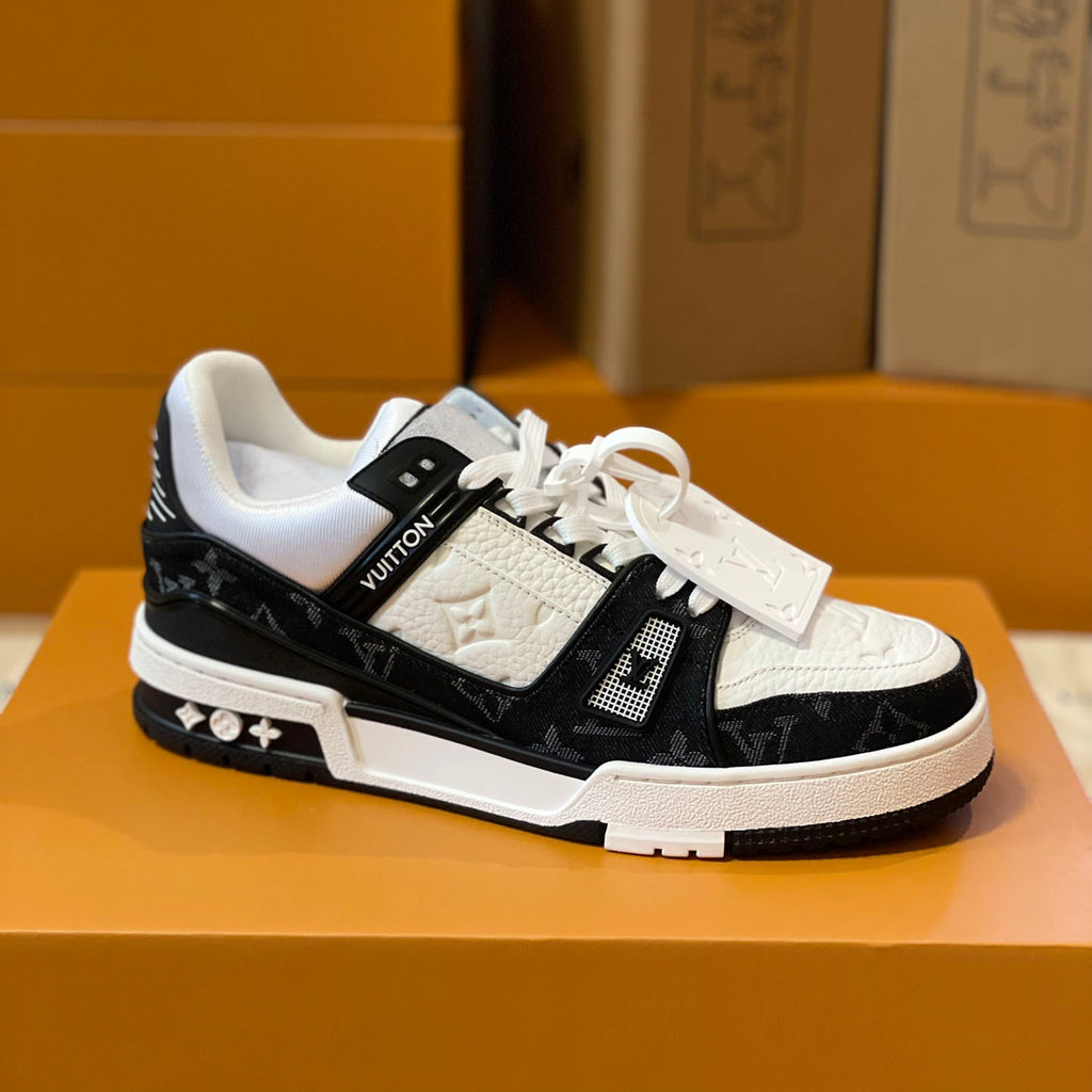 Pattern Panel Lace-Up Low Top Trainer Sneakers S283418