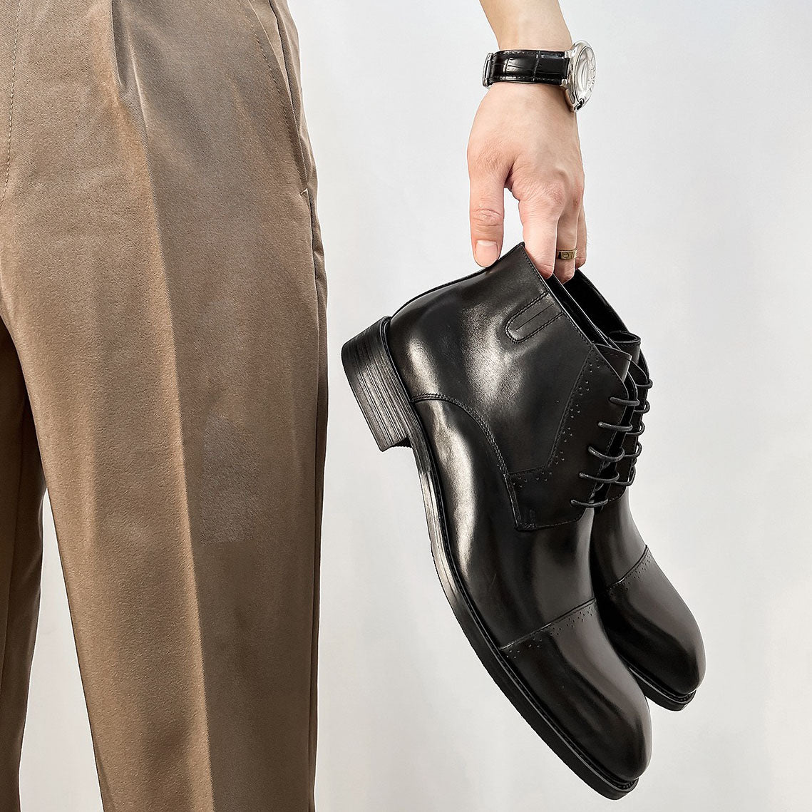 Men's Cap Toe Lace-up Chukka Dress Boots P050513