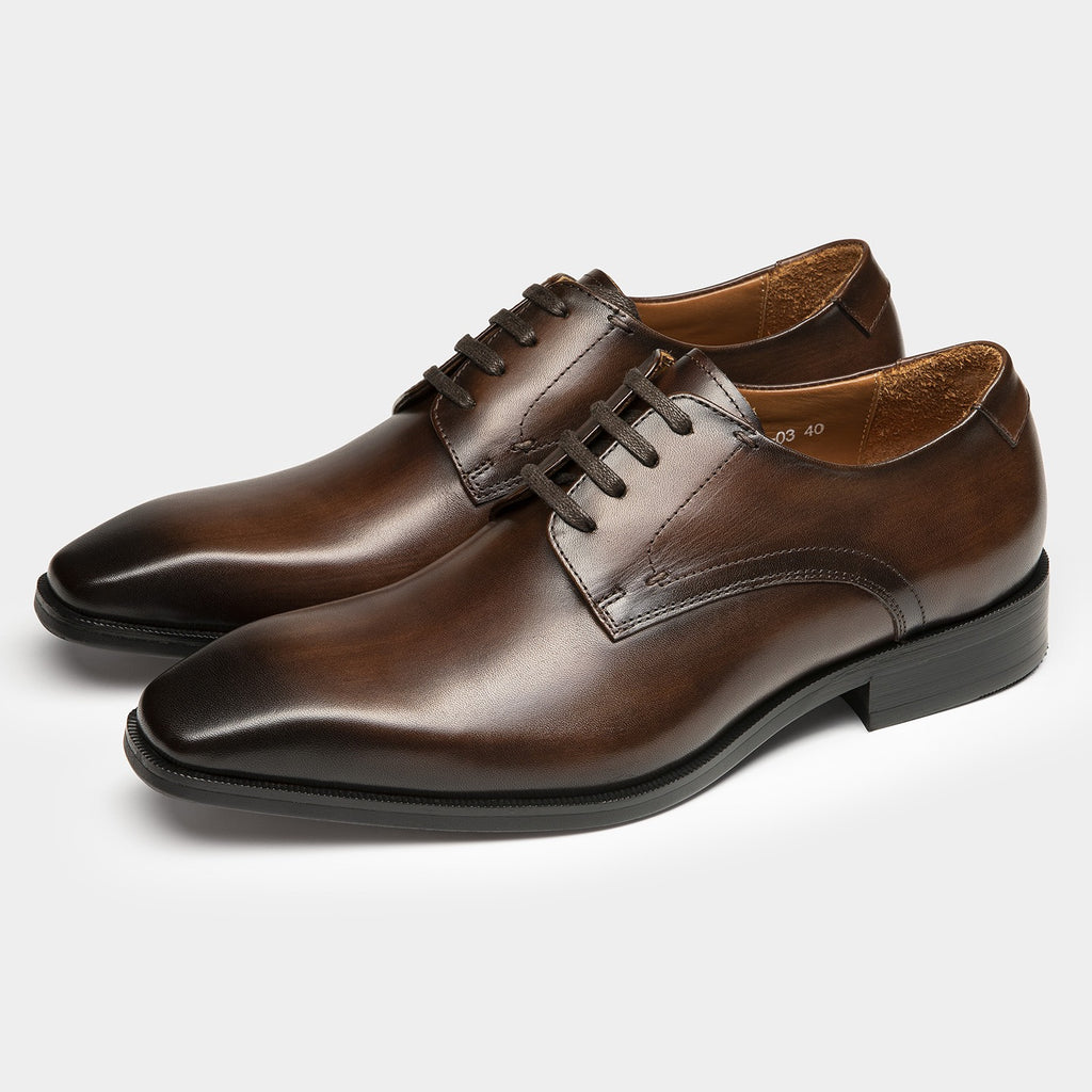 Plain Toe Derby Shoes Lace-Up Business Dress Shoes Y101158