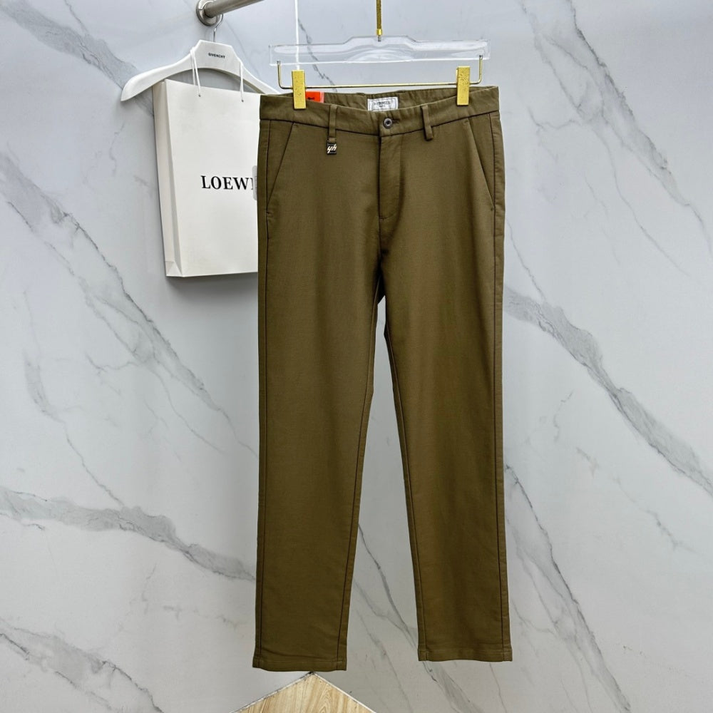 Fine Textured Solid Straight Business Trousers P141007