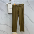 Fine Textured Solid Straight Business Trousers P141007