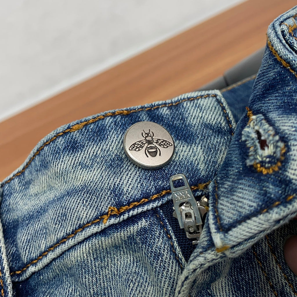 Vintage Wash Graphic Printed Pocket Denim Jeans L260630