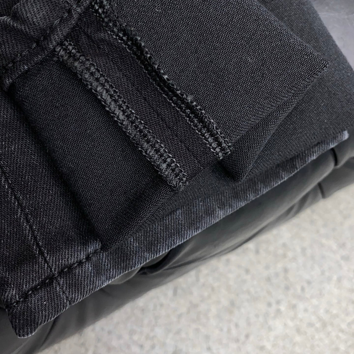 Black Washed Mens Embroidered Pocket Denim Trousers R260522