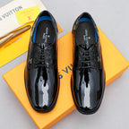Glossy Check Jacquard Oxford Shoes NE190133