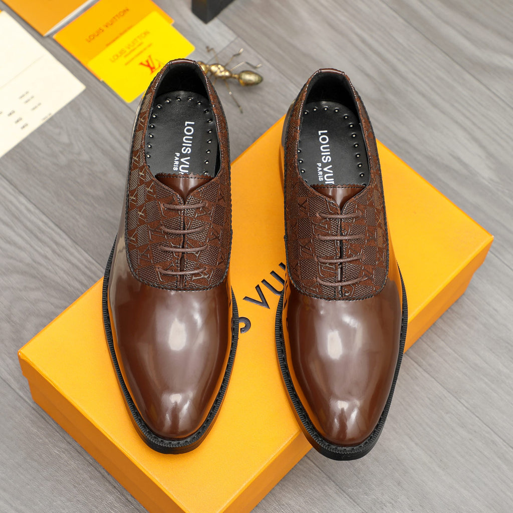 Men's Polished Panel Plaid Oxford Shoes NE190127