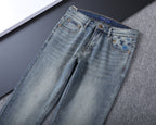 Vintage Fade Camo Pattern Embroidered Jeans V260850