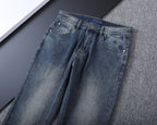 Multi-Color Embroidered Motif Pocket Slim Fit Denim V260827