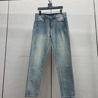 Faded Light Blue Embossed Monogram Slim Denim Jeans M260730