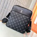 Printed Fabric Leather Trim Square Crossbody Messenger Bag B101007