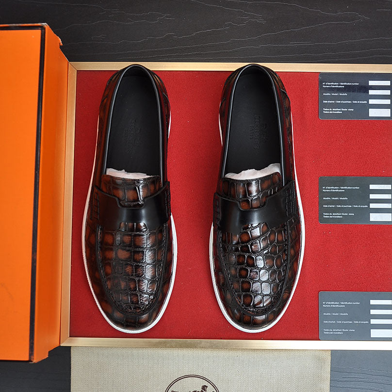 Croc Embossed Casual Loafer NE190136