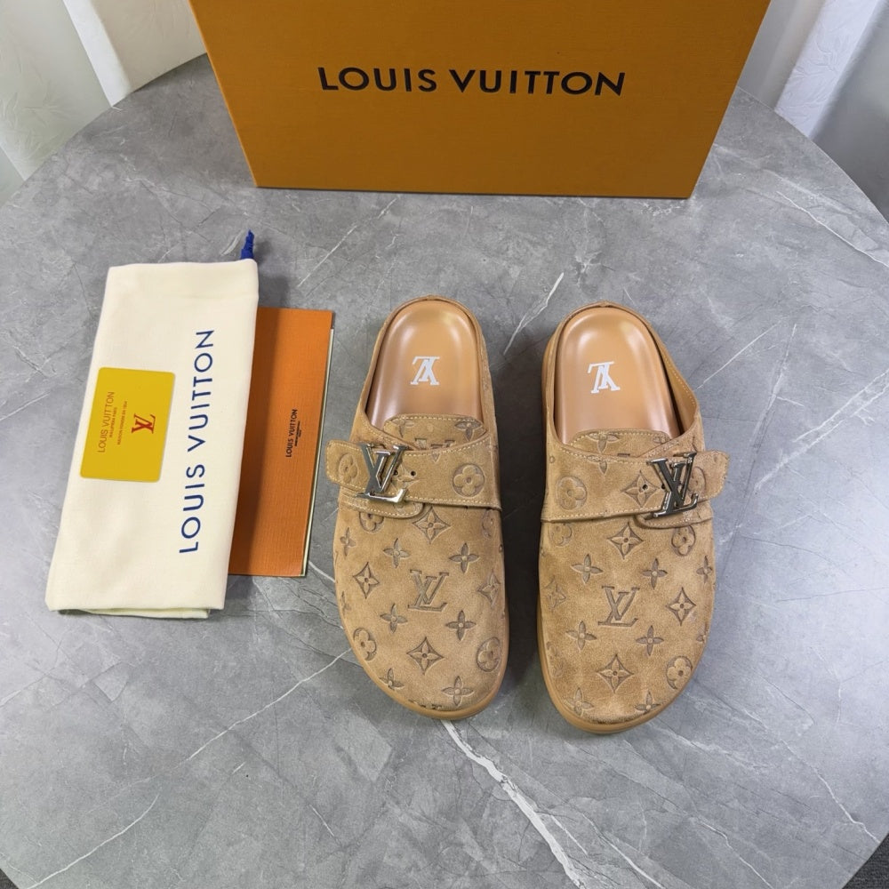Embossed Strap Buckle Mule Slides S265511