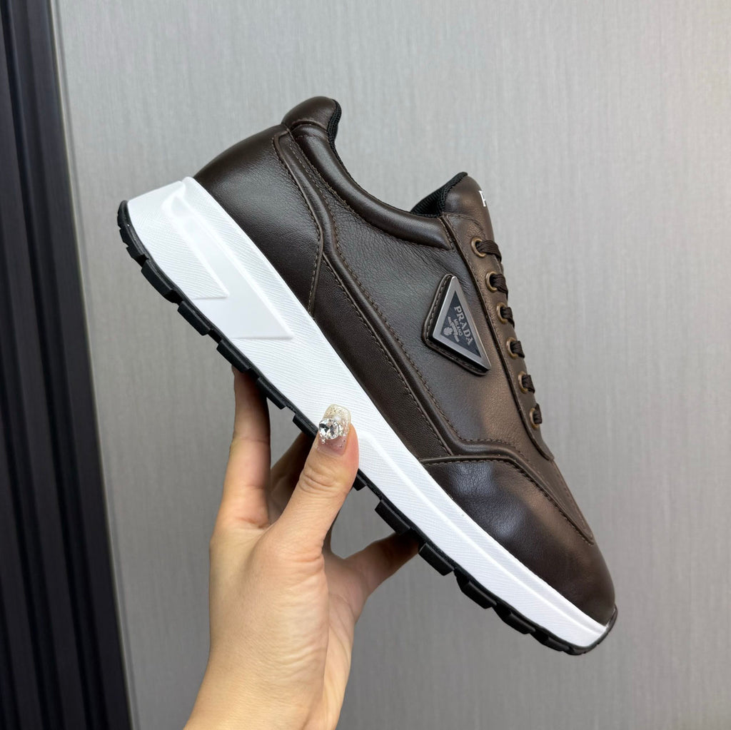 Calfskin Triangle Badge Lace-Up Sneaker S283439