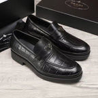 Croc Embossed Slip-On Loafers U310509