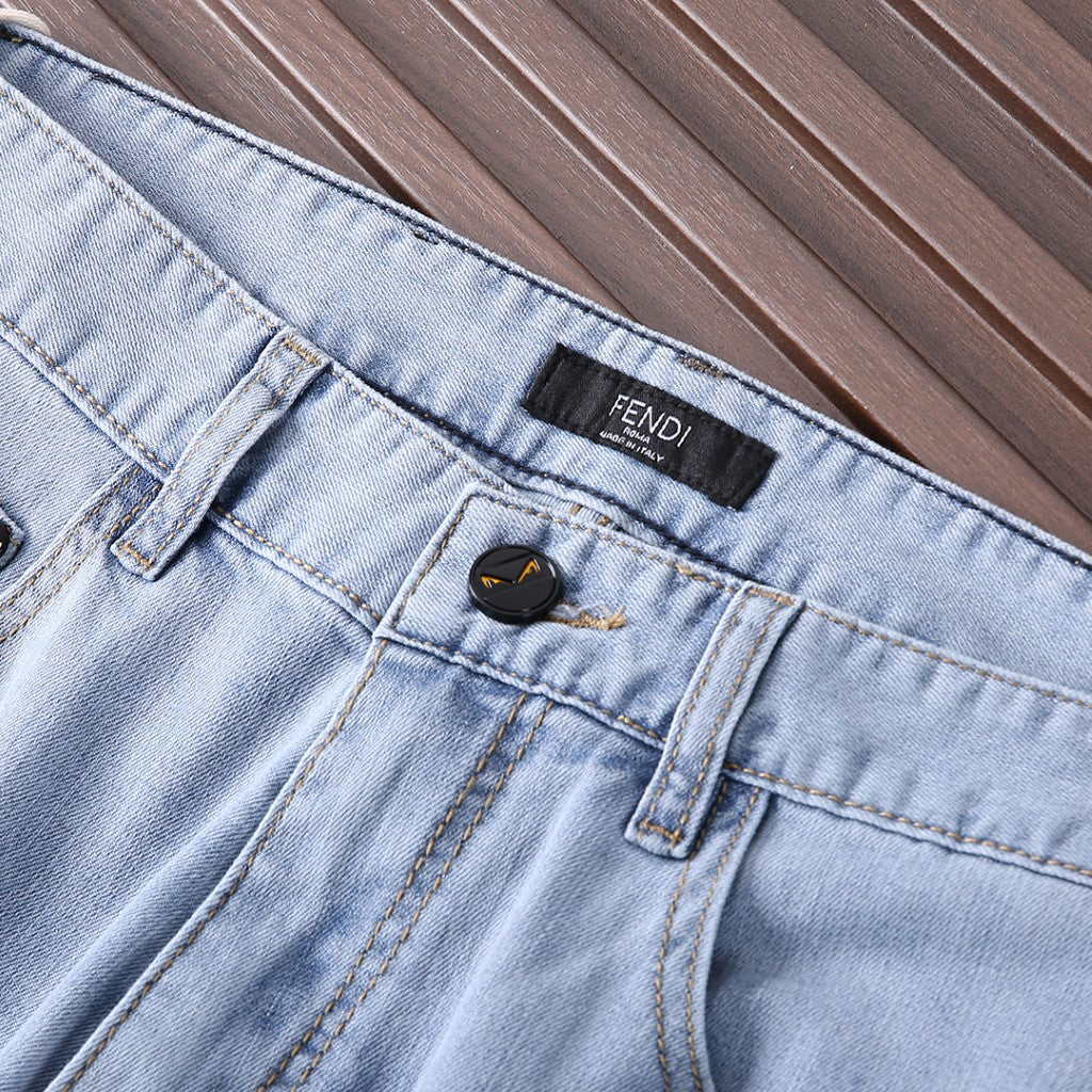 Roma Script Embroidery Slim Fit Denim E260929