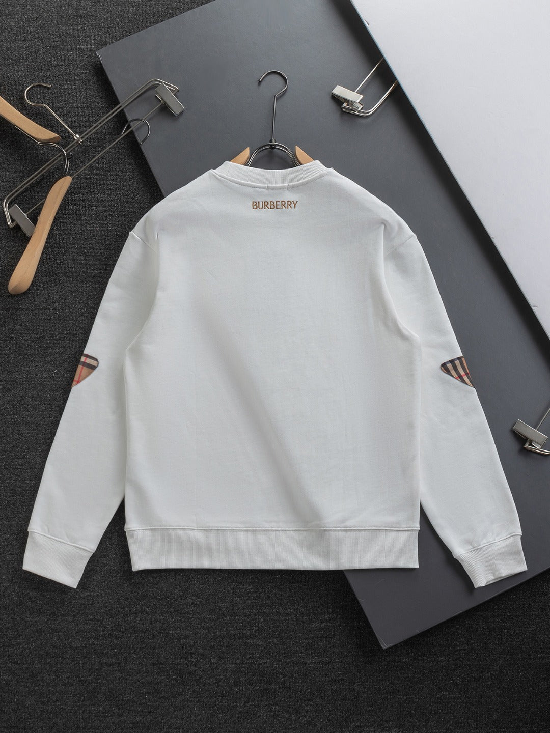 Plaid Patchwork Crew Neck Sweatshirt U310520
