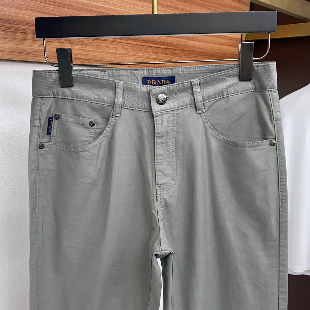 Triangle Leather Patch Back Pocket Trousers L260629