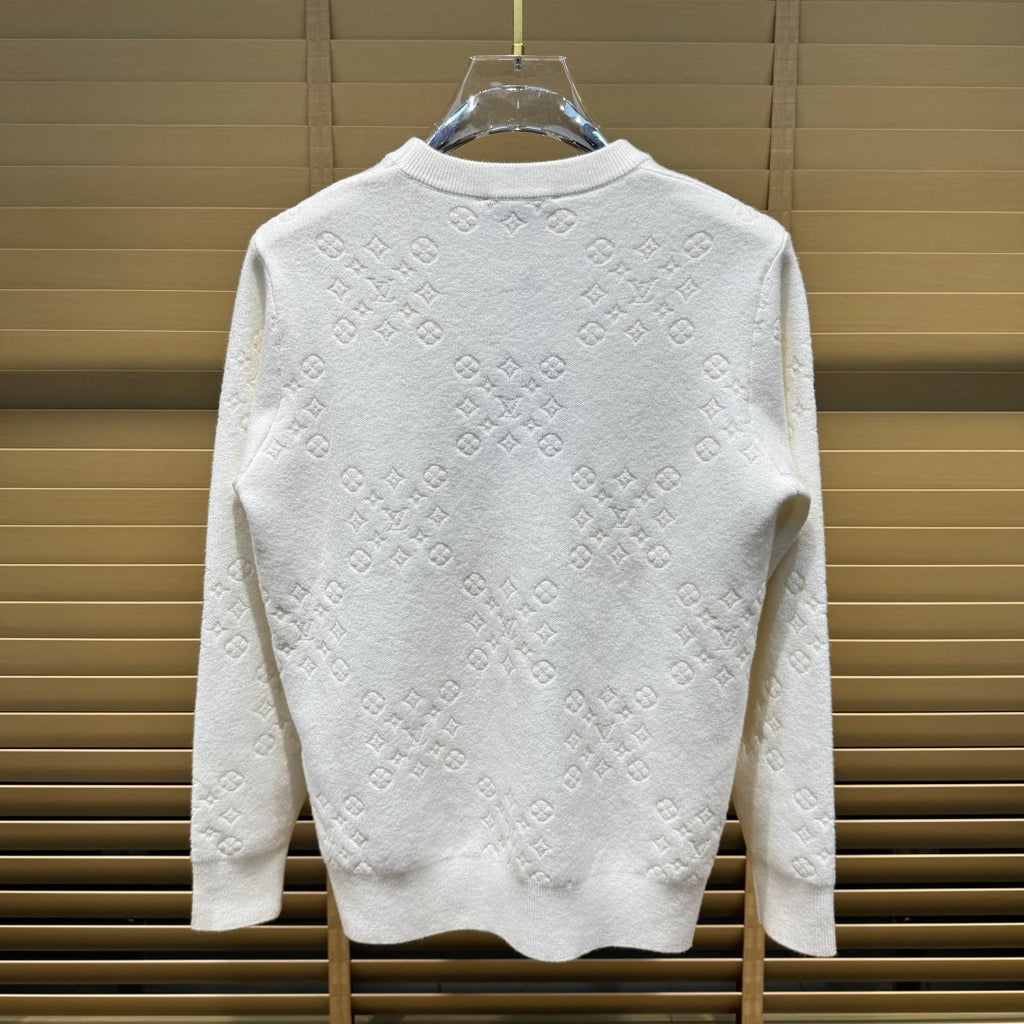New Crew Neck Diamond Arrangement Jacquard Knit Sweater GN380104