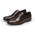 Full Brogue Wingtip Oxford Shoes Lace-Up Formal Dress Shoes Y101126