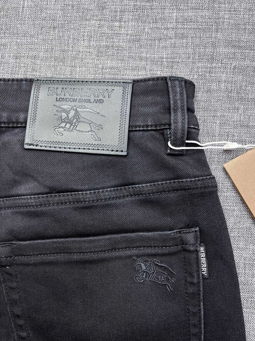 Solid Black Tone-on-Tone Embossed Jeans M260719