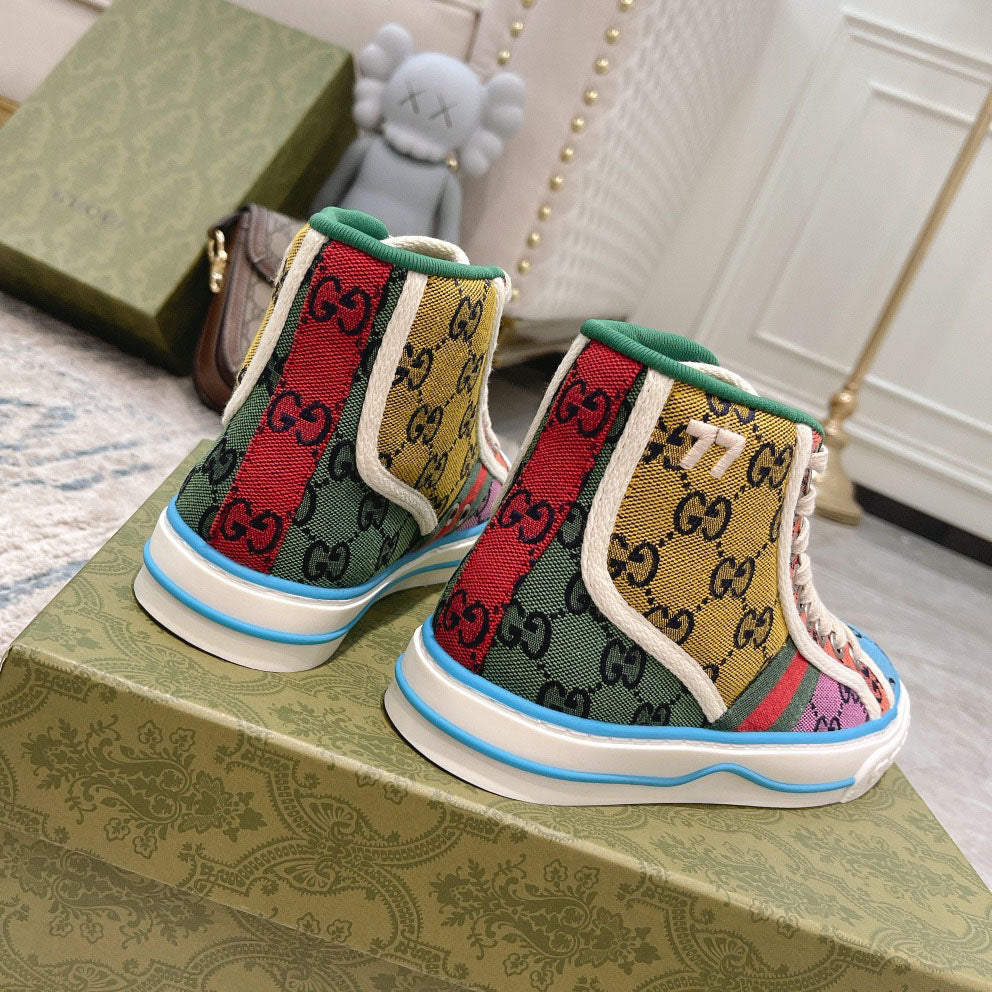 Vintage Pattern Canvas High Top Sneakers S283417