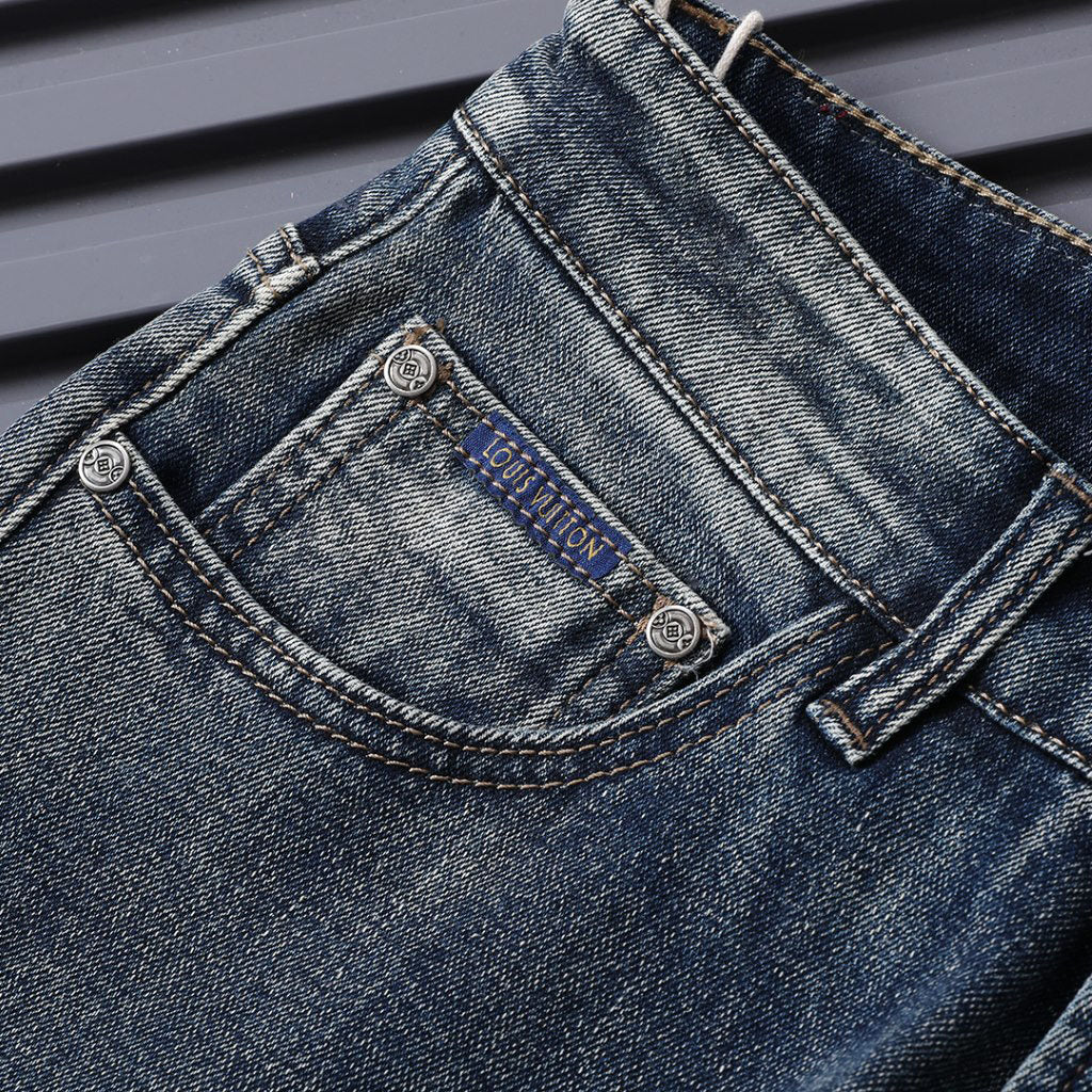 Back Pocket Camouflage Printed Vintage Denim Jeans R260538