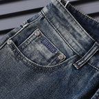 Back Pocket Camouflage Printed Vintage Denim Jeans R260538