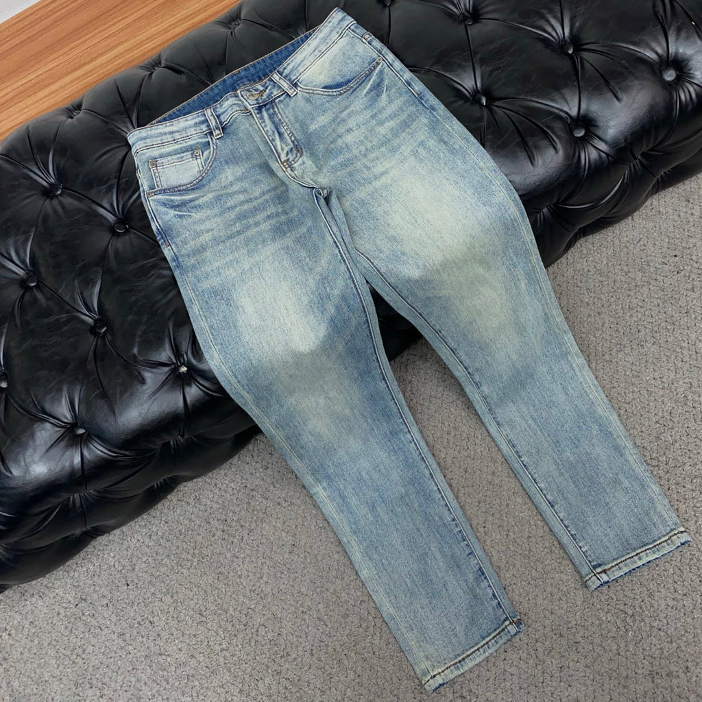 Vintage Wash Graphic Printed Pocket Denim Jeans L260630