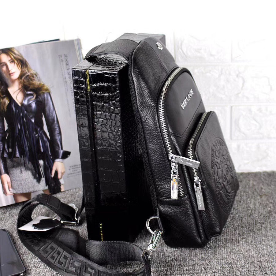Grain Leather Embossed Pattern Chest Sling Bag B101002