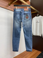 Crest Crown Embroidery Slim Denim E260936