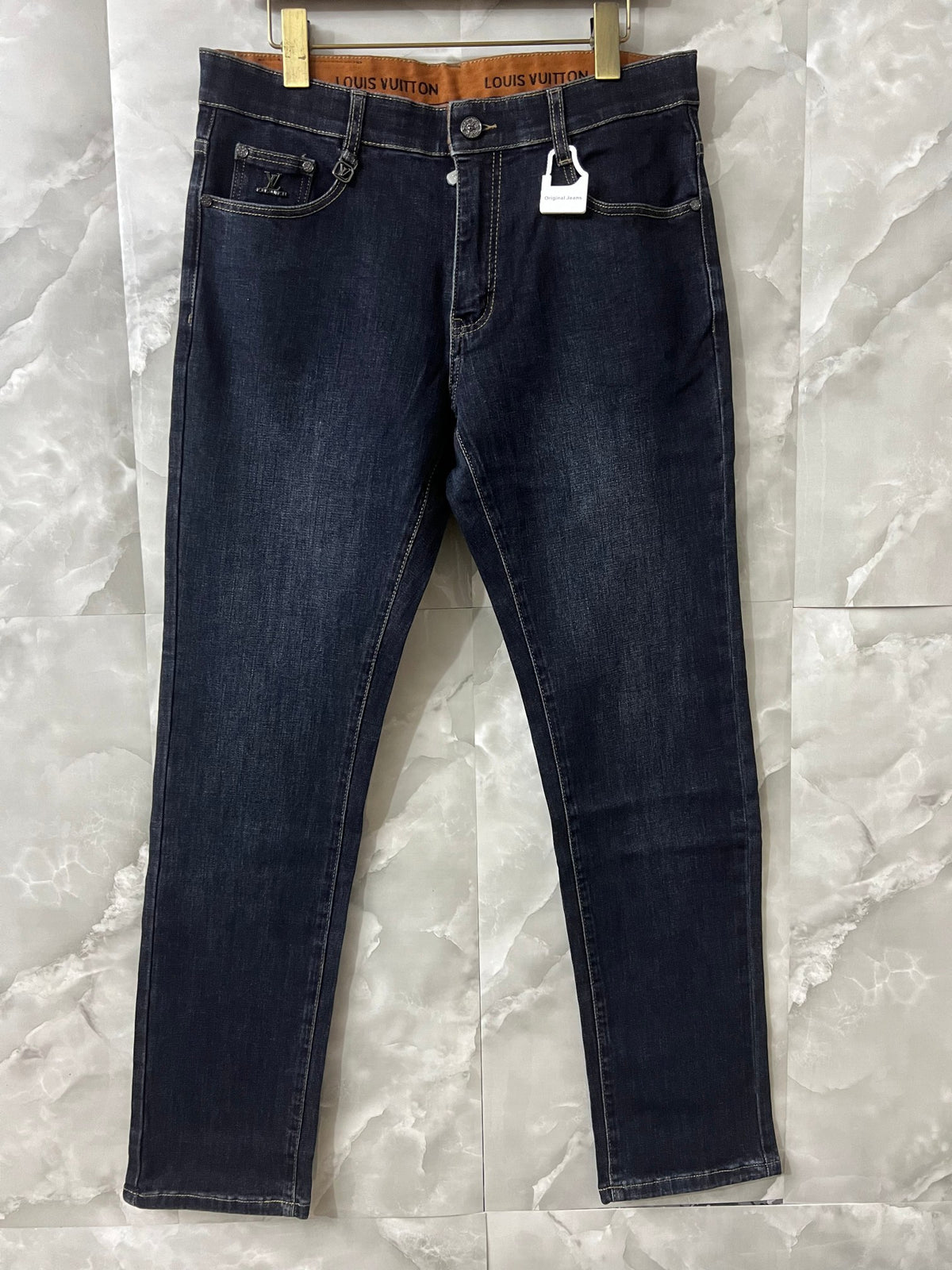 Dark Indigo Patch Detail Jeans M260714