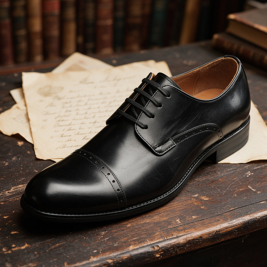 Cap Toe Derby Shoes Lace-Up Dress Shoes Y101142