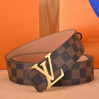 Checkered & Vintage Print Metal Buckle Belt E020802