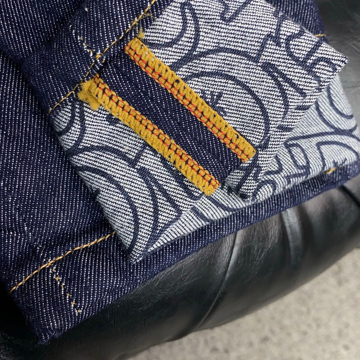 Raw Dark Indigo Mens Metal Badge Pocket Denim Trousers R260521
