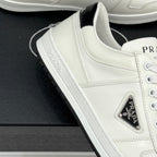Triangle Badge Flat Lace-up Sneakers With Perforated Toe S265505