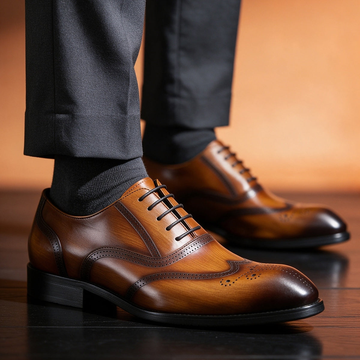 Wingtip Brogue Oxford Shoes Lace-Up Formal Dress Shoes Y101114
