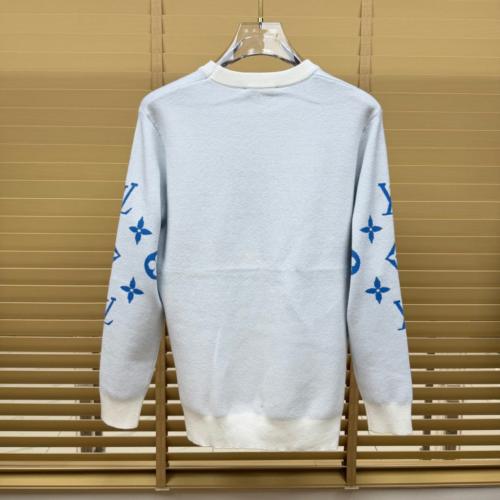 New Crew Neck Mixed Jacquard Knit Pullover Sweater GN380102