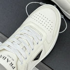 Triangle Badge Flat Lace-up Sneakers With Perforated Toe S265505