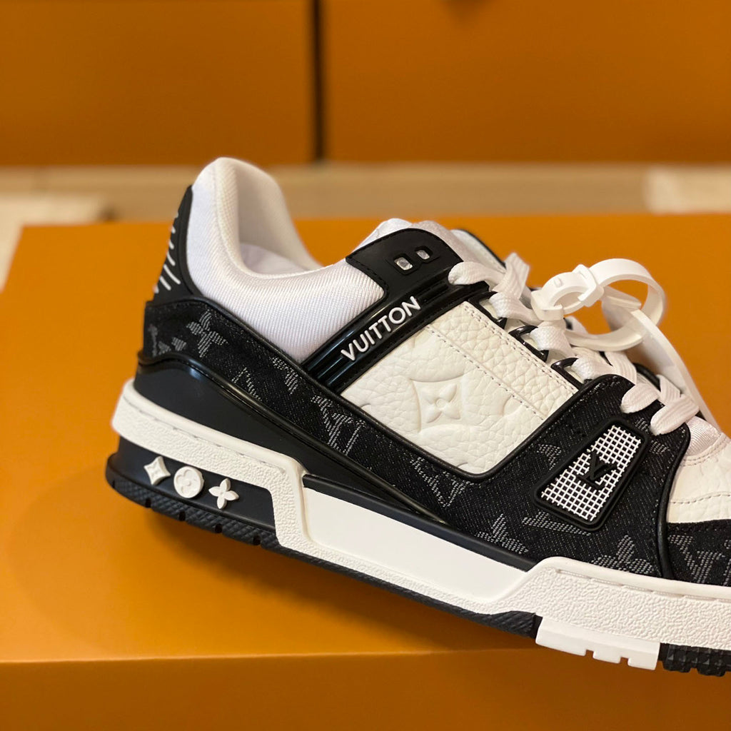 Pattern Panel Lace-Up Low Top Trainer Sneakers S283418