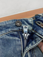 Vintage Fade Web Stripe Waist Embroidery Jeans E260950