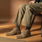 Cap Toe Brogue Chukka Boots Suede Lace-Up Ankle Boots Y101124