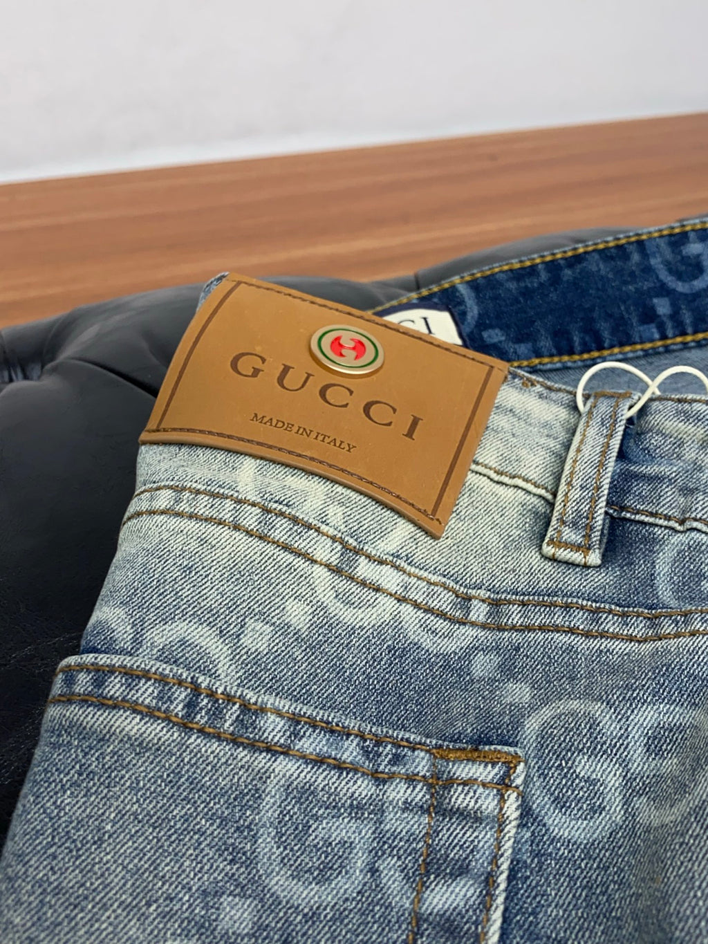 All-Over Double G Monogram Print Slim Denim V260802