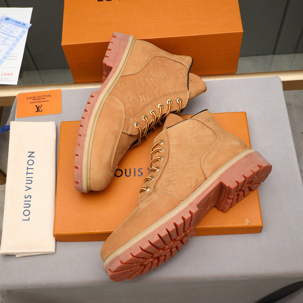 Men's Debossed Monogram High Top Work Boots NE190120