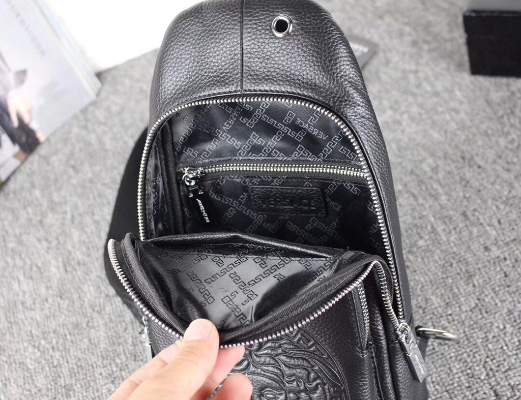 Grain Leather Embossed Pattern Chest Sling Bag B101002