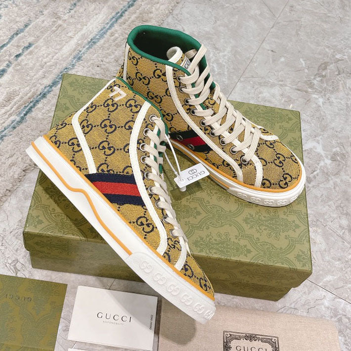 Vintage Pattern Canvas High Top Sneakers S283417